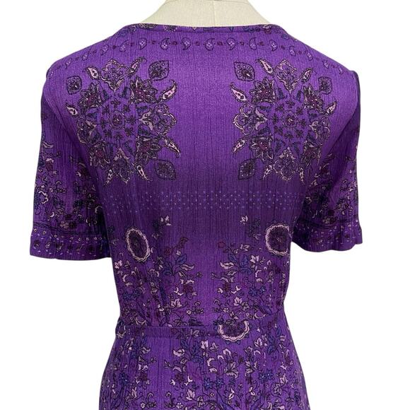 VINTAGE Carole Little Purple Crinkled Rayon Paisley Skirt & Top Set size 10P - Picture 11 of 14